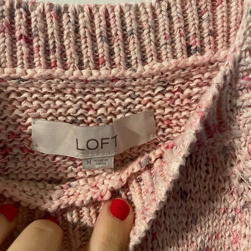 LOFT 2 pc Pink Speckled Sweater & Tank Top Set - Picture 13 of 13